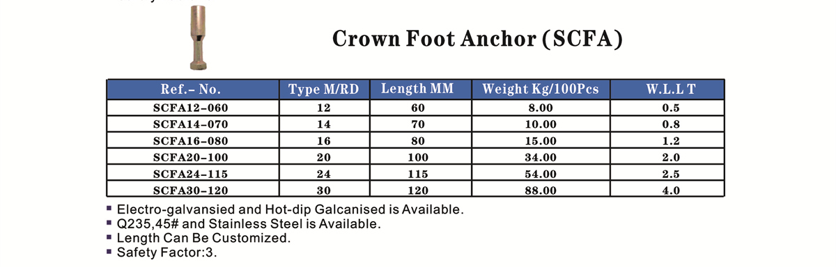 crown foot anchor