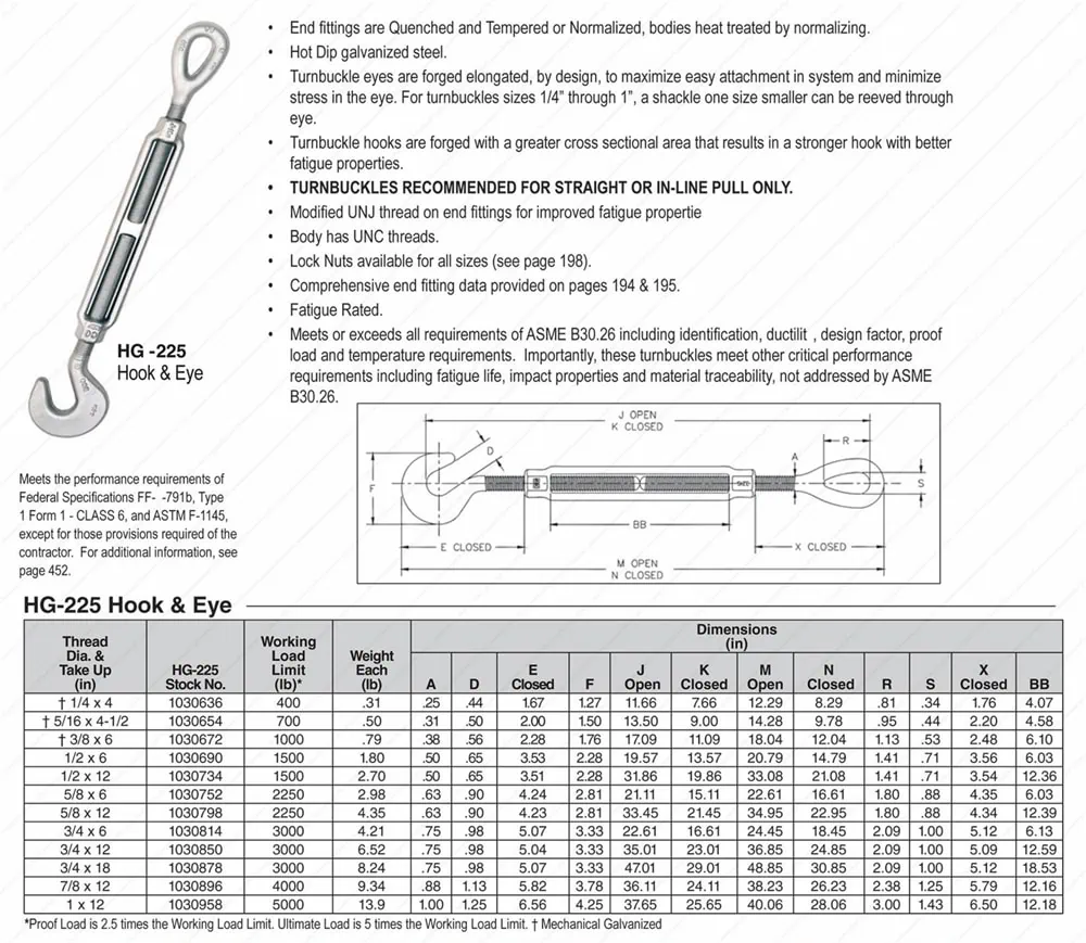 eye & hook turnbuckle